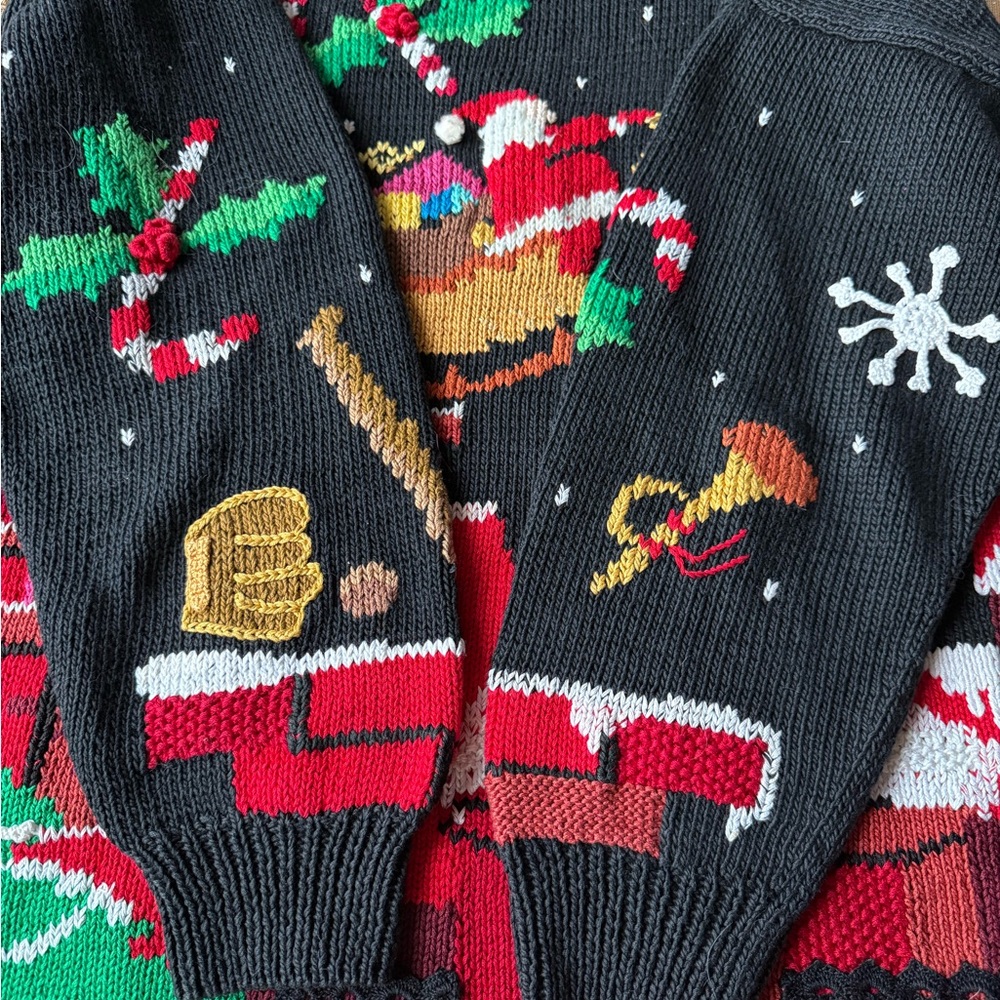 Berek vintage Festive Black Christmas Sweater with Santa Design - Picture 5 of 16
